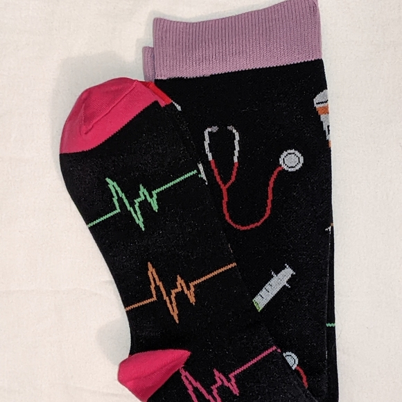 EKG/Medication Patterned Compression Socks - Picture 2 of 4